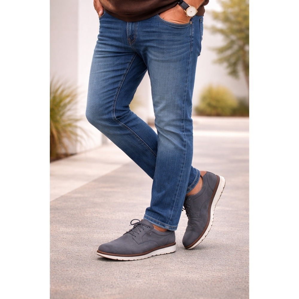 Johnston And Murphy's men's 14 M Gray Nubuck Oxford's True Foam Comfort Shoes